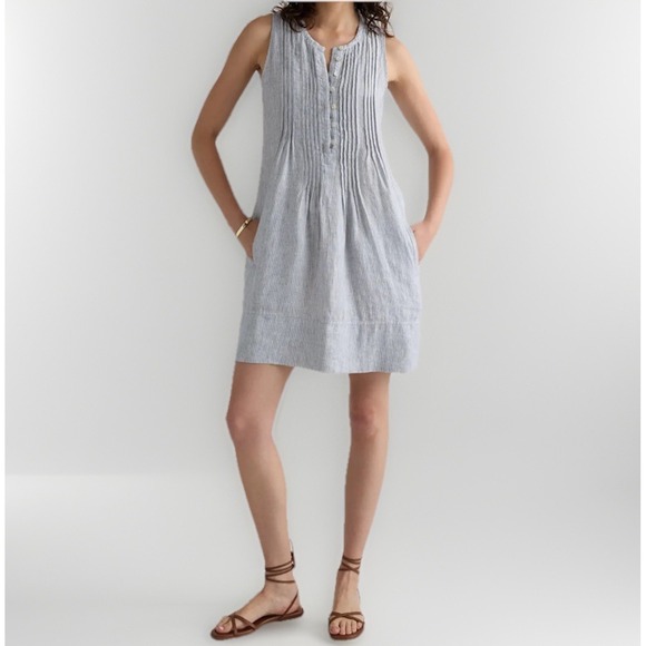 Quince European Linen Pin Tuck Dress - Picture 1 of 8